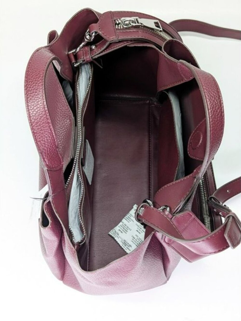 DKNY Willa Women's Small Top Handle Satchel Bag in Burgundy (MSRP $198) - Picture 6 of 12